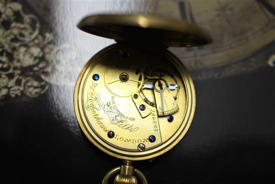 An Edwardian 18ct gold keyless lever pocket watch by Rotherhams, London,